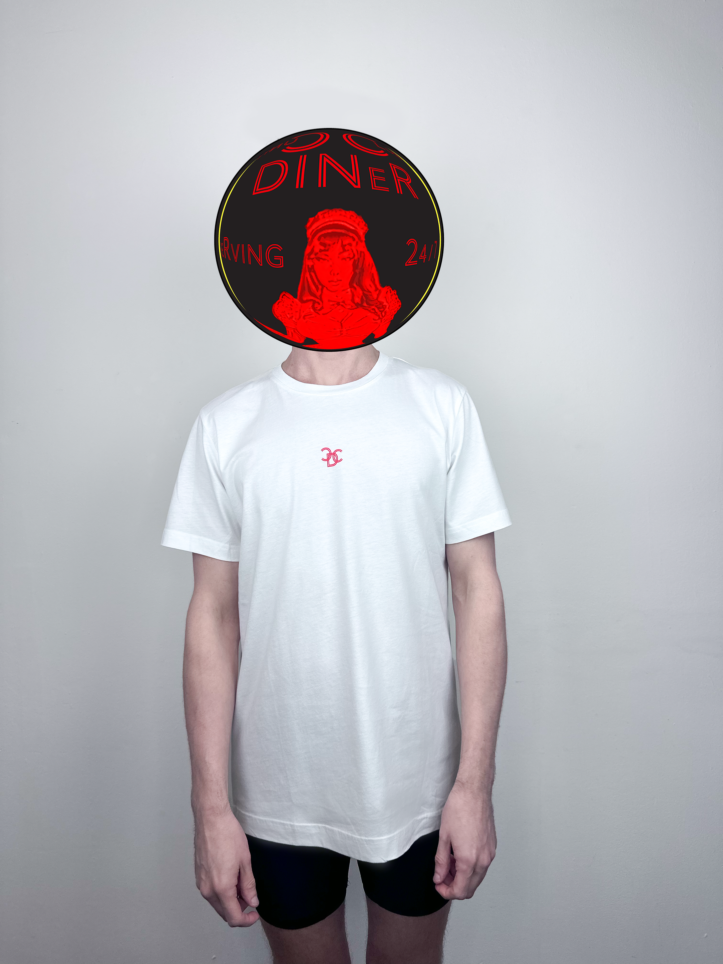 cunty club diner red signage tee- white